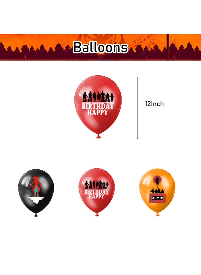 سترانجر ثينكينج **طقم ديكورات حفلة عيد ميلاد بموضوع Stranger Things - مستلزمات حفلات لمحبي الأفلام والأطفال والكبار، ديكور غرفة الاحتفال بعيد الميلاد** - Image 5